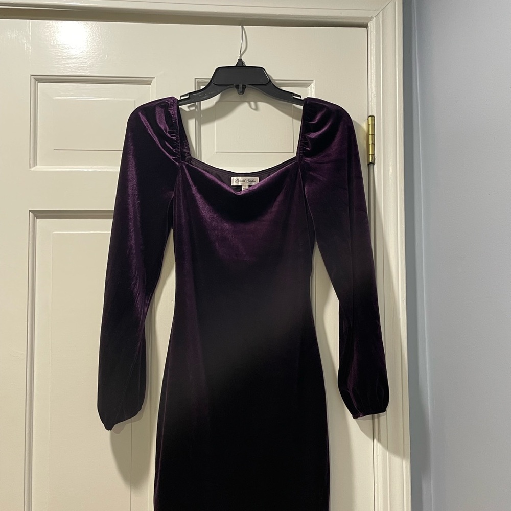 Emerald Sundae Deep Purple Long Sleeve Dress